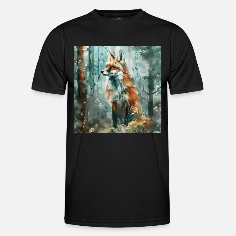 Fuchs - Männer Funktions-T-Shirt - Schwarz