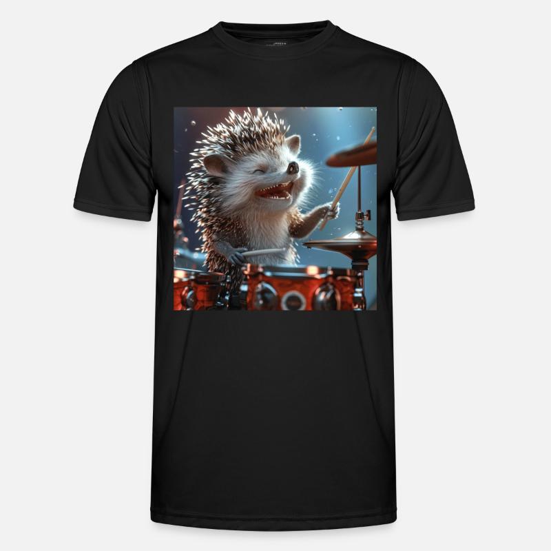 Igel - Männer Funktions-T-Shirt - Schwarz