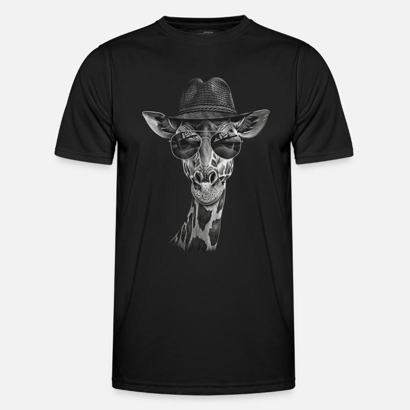 Giraffe - Männer Funktions-T-Shirt - Schwarz