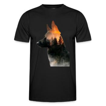 German Shepherd - Men's Functional T-Shirt - black - Front - AI Model Male 178 dark (178cm)