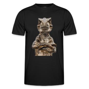 T-Rex - Männer Funktions-T-Shirt - Schwarz - Vorne - AI Model Male 178 dark (178cm)