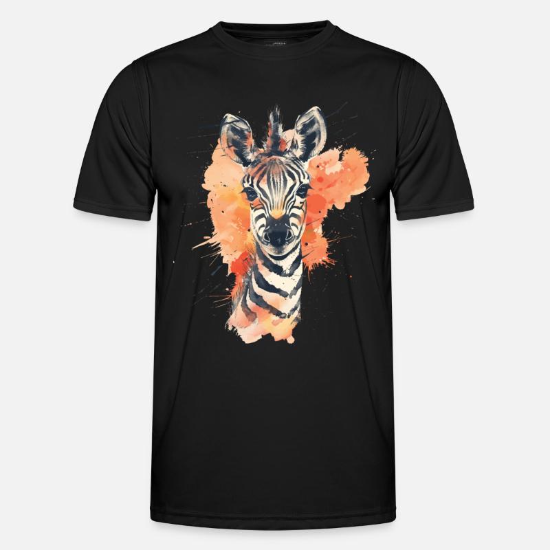 Zebra - Männer Funktions-T-Shirt - Schwarz