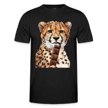 Guépard - T-shirt sport Homme - noir - Devant - AI Model Male 178 dark (178cm)