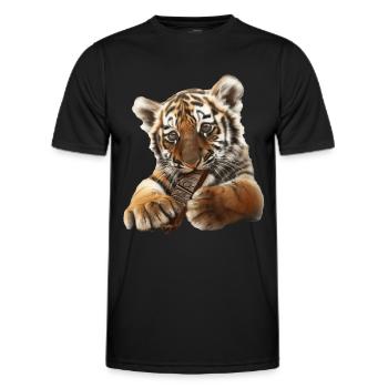 Tiger - Männer Funktions-T-Shirt - Schwarz - Vorne - AI Model Male 178 dark (178cm)