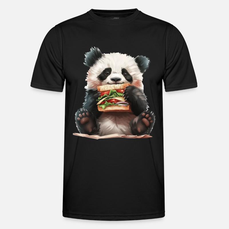 Panda - Männer Funktions-T-Shirt - Schwarz