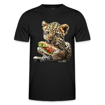 Léopard - T-shirt sport Homme - noir - Devant - AI Model Male 178 dark (178cm)