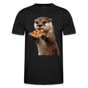 Otter - Männer Funktions-T-Shirt - Schwarz - Vorne - AI Model Male 178 dark (178cm)