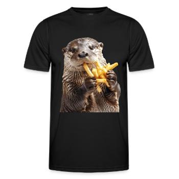 Otter - Männer Funktions-T-Shirt - Schwarz - Vorne - AI Model Male 178 dark (178cm)