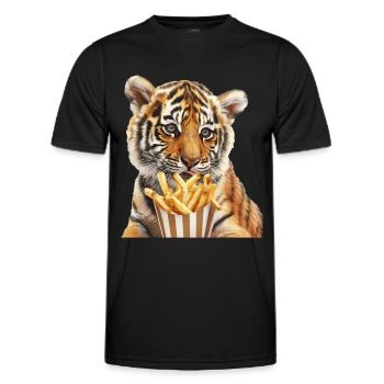 Tiger - Männer Funktions-T-Shirt - Schwarz - Vorne - AI Model Male 178 dark (178cm)