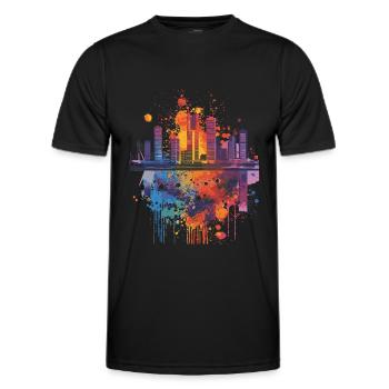 Rotterdam - Männer Funktions-T-Shirt - Schwarz - Vorne - AI Model Male 178 dark (178cm)