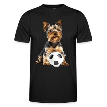 Yorkshire Terrier - Men's Functional T-Shirt - black - Front - AI Model Male 178 dark (178cm)