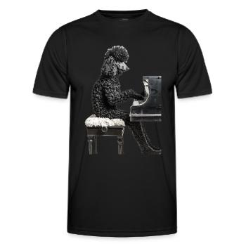 Caniche - T-shirt sport Homme - noir - Devant - AI Model Male 178 dark (178cm)