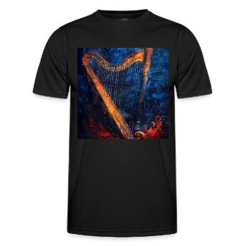 Harfe - Männer Funktions-T-Shirt - Schwarz - Vorne - AI Model Male 178 dark (178cm)