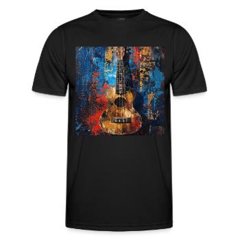 Ukulele - Männer Funktions-T-Shirt - Schwarz - Vorne - AI Model Male 178 dark (178cm)