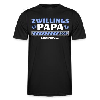 Zwillings Papa 2025 Schwangerschaft Zwillinge - Männer Funktions-T-Shirt - Schwarz - Vorne - AI Model Male 178 dark (178cm)