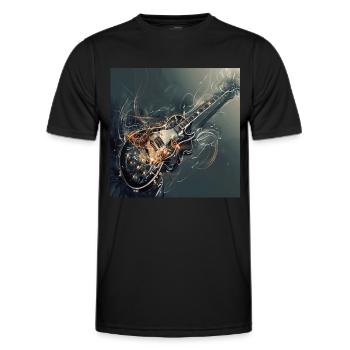 Gitarre - Männer Funktions-T-Shirt - Schwarz - Vorne - AI Model Male 178 dark (178cm)