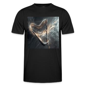 Harfe - Männer Funktions-T-Shirt - Schwarz - Vorne - AI Model Male 178 dark (178cm)