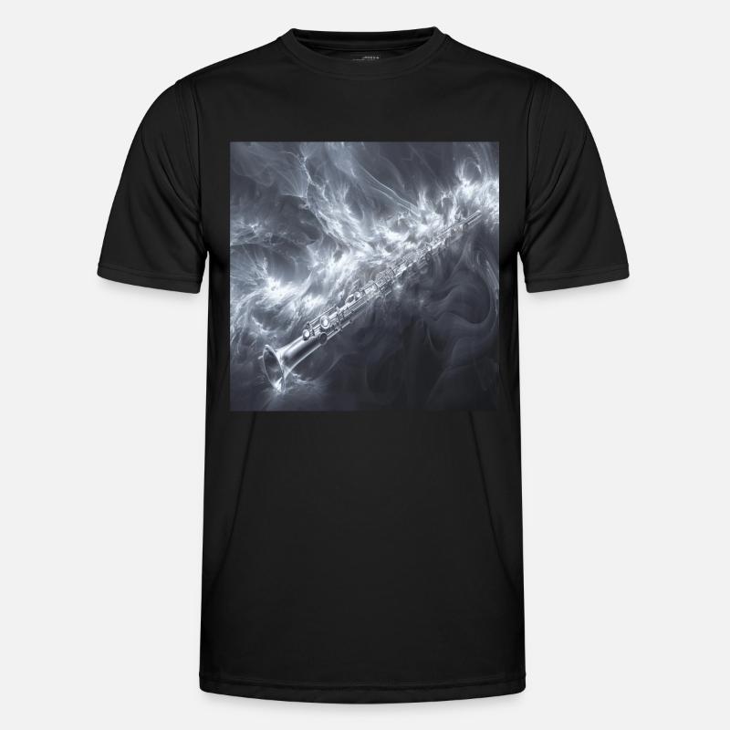 Querflöte - Männer Funktions-T-Shirt - Schwarz