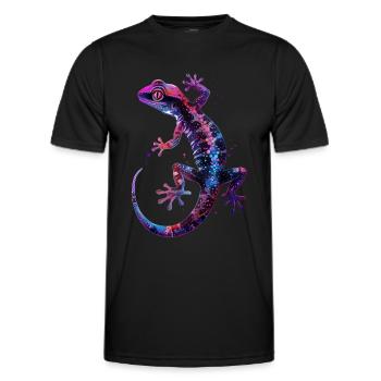 Gecko - Männer Funktions-T-Shirt - Schwarz - Vorne - AI Model Male 178 dark (178cm)