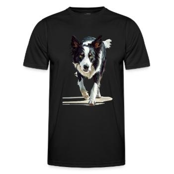 Border Collie - Männer Funktions-T-Shirt - Schwarz - Vorne - AI Model Male 178 dark (178cm)