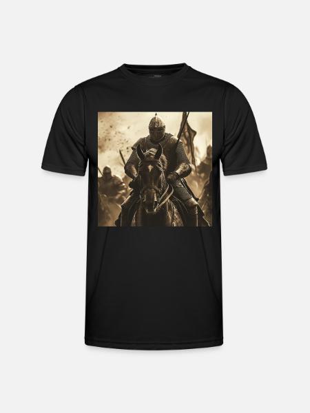 Ritter auf Pferd - Männer Funktions-T-Shirt - Schwarz