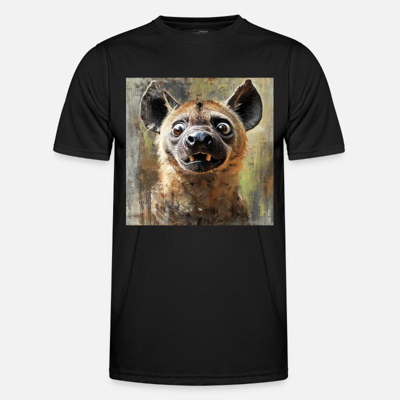 Hyäne - Männer Funktions-T-Shirt - Schwarz