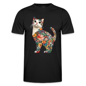 Schottische Faltohrkatze - Männer Funktions-T-Shirt - Schwarz - Vorne - AI Model Male 178 dark (178cm)