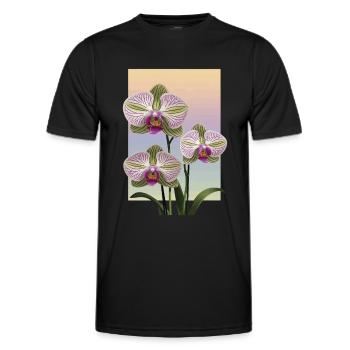 Orchidee - Männer Funktions-T-Shirt - Schwarz - Vorne - AI Model Male 178 dark (178cm)