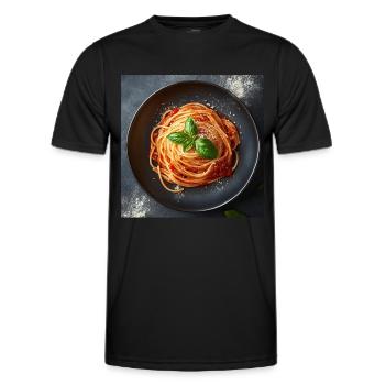 Pasta - Männer Funktions-T-Shirt - Schwarz - Vorne - AI Model Male 178 dark (178cm)