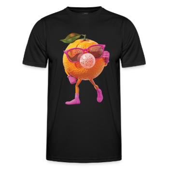 Orange - Männer Funktions-T-Shirt - Schwarz - Vorne - AI Model Male 178 dark (178cm)