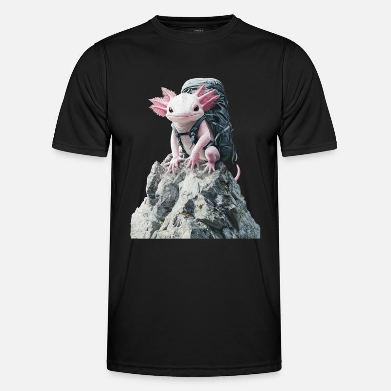Axolotl - Männer Funktions-T-Shirt - Schwarz