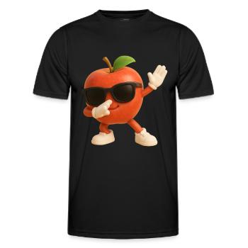 Apfel - Männer Funktions-T-Shirt - Schwarz - Vorne - AI Model Male 178 dark (178cm)