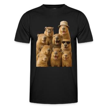 Wasserschwein - Männer Funktions-T-Shirt - Schwarz - Vorne - AI Model Male 178 dark (178cm)