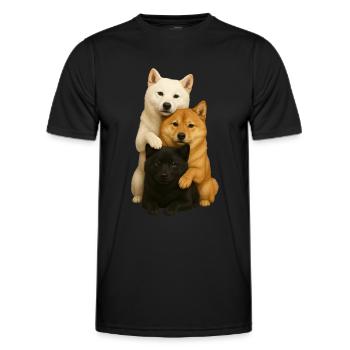 Dog Dogs Cute Dogs - Men's Functional T-Shirt - black - Front - AI Model Male 178 dark (178cm)