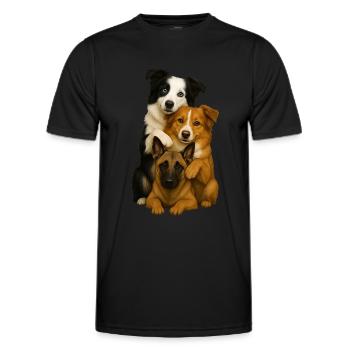 Dog Dogs Cute Dogs - Men's Functional T-Shirt - black - Front - AI Model Male 178 dark (178cm)
