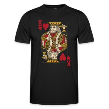 Karten Herz König Skat Poker Doppelkopf - Männer Funktions-T-Shirt - Schwarz - Vorne - AI Model Male 178 dark (178cm)