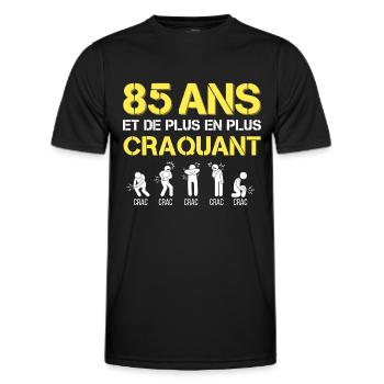 85 ans Anniversaire Papy Craquant - T-shirt sport Homme - noir - Devant - AI Model Male 178 dark (178cm)