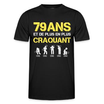 Cadeau homme anniversaire Homme humour papy 79 ans - T-shirt sport Homme - noir - Devant - AI Model Male 178 dark (178cm)