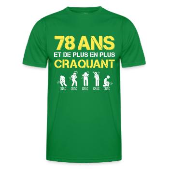 Idee Cadeau Homme Anniversaire 78 ans - T-shirt sport Homme - vert - Devant - AI Model Male 178 dark (178cm)