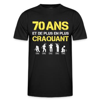 Anniversaire 70 ans Cadeau Homme Cadeau Papy - T-shirt sport Homme - noir - Devant - AI Model Male 178 dark (178cm)