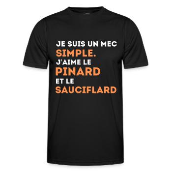 Humour Homme Cadeau Apero - T-shirt sport Homme - noir - Devant - AI Model Male 178 dark (178cm)