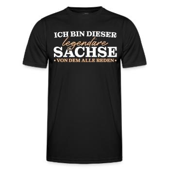 Sächsischer Dialekt Legendärer Sachse - Männer Funktions-T-Shirt - Schwarz - Vorne - AI Model Male 178 dark (178cm)