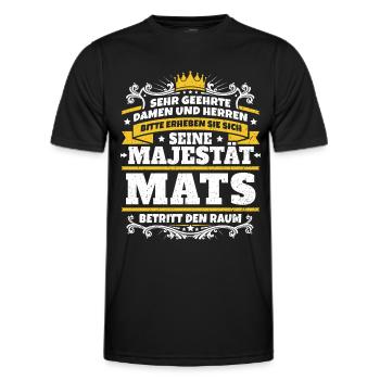 Seine Majestät Mats - Männer Funktions-T-Shirt - Schwarz - Vorne - AI Model Male 178 dark (178cm)