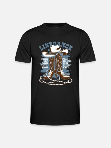 Linedance - Stöckelschuhe Westernstiefel - Spruch - Männer Funktions-T-Shirt - Schwarz
