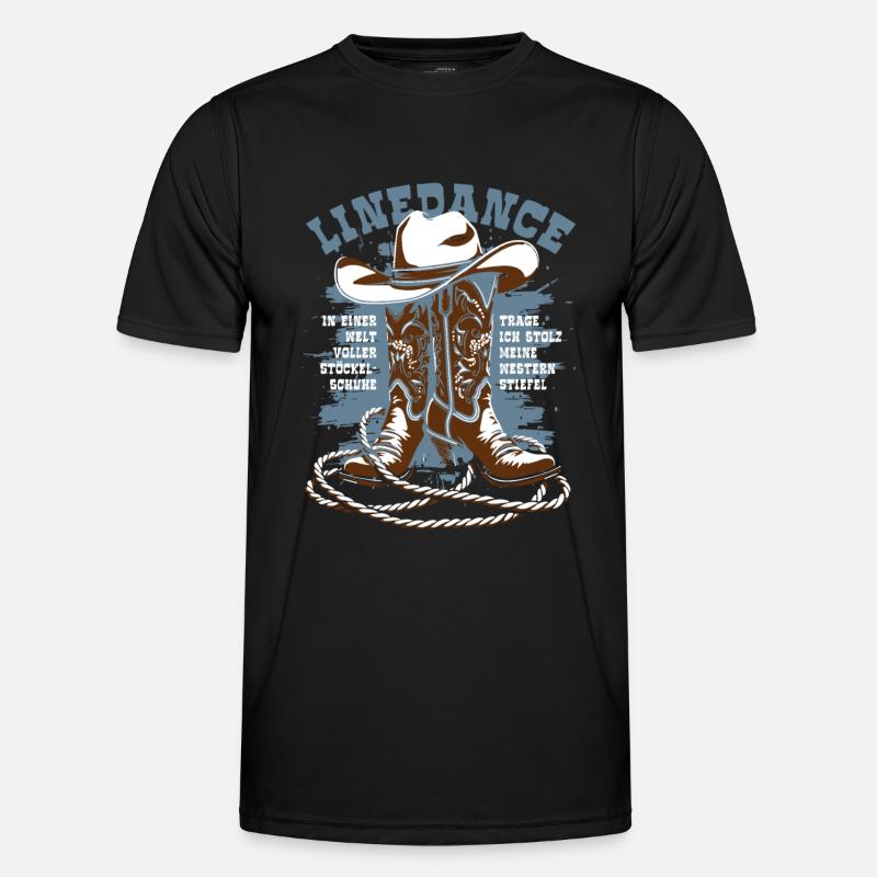 Linedance - Stöckelschuhe Westernstiefel - Spruch - Männer Funktions-T-Shirt - Schwarz