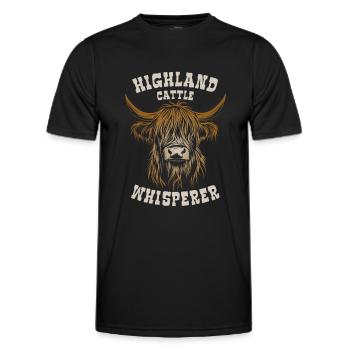 Highland Cattle Whisperer - Cow - Gift - Men's Functional T-Shirt - black - Front - AI Model Male 178 dark (178cm)