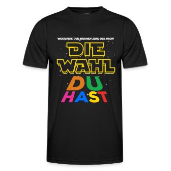 Die Wahl du hast - Wähler - bunt - Vielfalt - Männer Funktions-T-Shirt - Schwarz - Vorne - AI Model Male 178 dark (178cm)