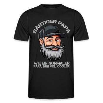 Bärtiger Papa Wie ein normaler Papa nur viel... - Männer Funktions-T-Shirt - Schwarz - Vorne - AI Model Male 178 dark (178cm)