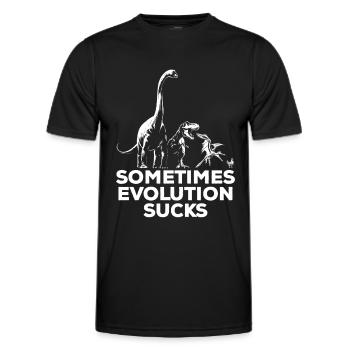 Sometimes Evolution sucks - Dinosaurier - Huhn - Männer Funktions-T-Shirt - Schwarz - Vorne - AI Model Male 178 dark (178cm)