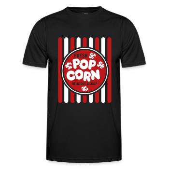 Popcorn frais - croustillant et délicieux - Cadeau - T-shirt sport Homme - noir - Devant - AI Model Male 178 dark (178cm)